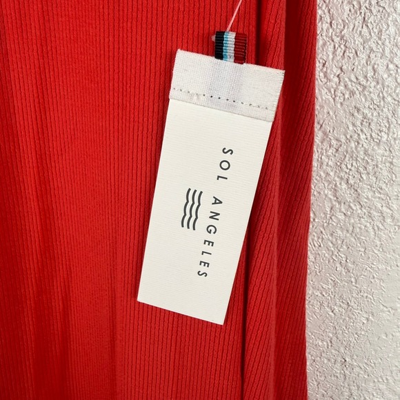 Sol Angeles Rib‎ Racer Tank Dress Red XL MSRP $114 Minimalist Neiman Marcus - Picture 3 of 6